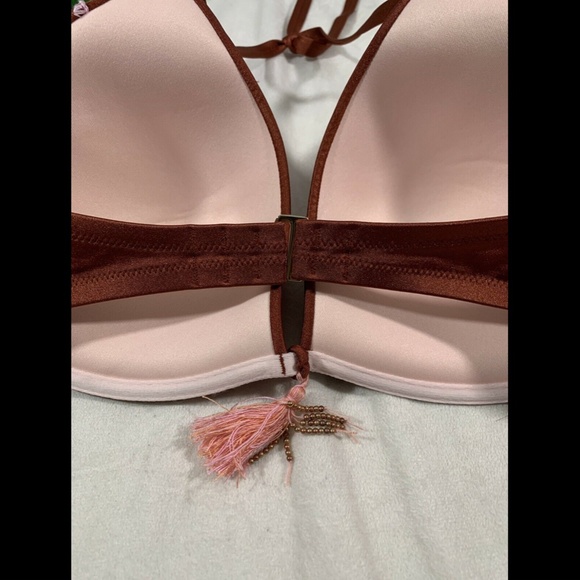 NWT $30 Shade & Shore Copper Tassel Push‎ Up Triangle Bikini Top [ 38DD ] - Picture 10 of 12